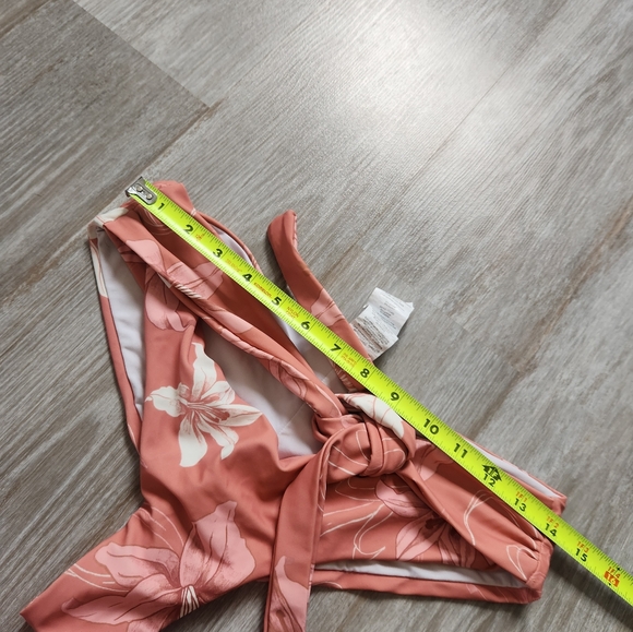 Phax Pink White Floral Tropical Bikini Bottoms Tie Front Cheeky Lined Stretch L - Picture 7 of 8